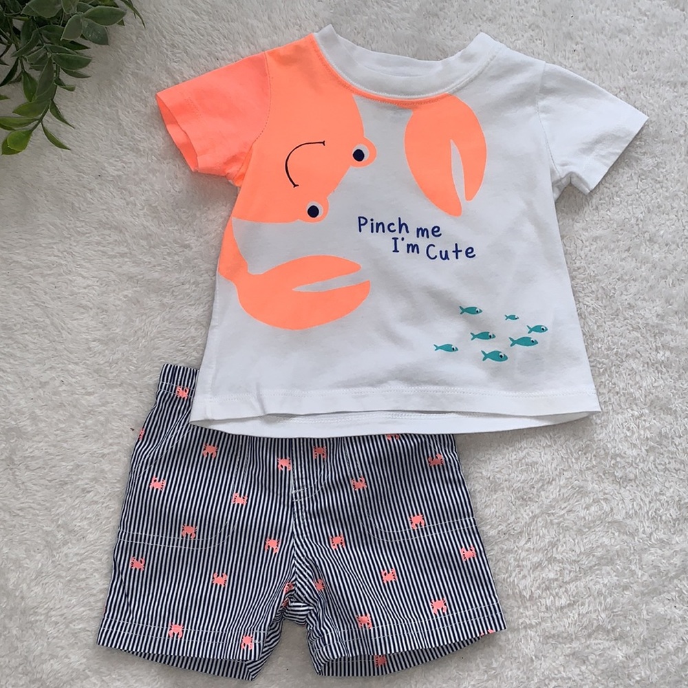 Carter’s 2 pc. Crab Shirt and Shorts Set 6M